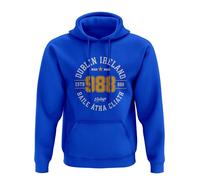 Original Irish Dublin Hoodie Unisex Adult College University Gaelic Hoodie Heritage, royal blue, L