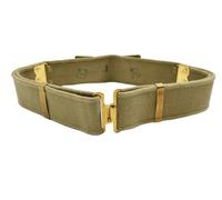Original Italian Army M37 Canvas Belt with Brass Buckles | WW2 Era Military Surplus Webbing Belt | 1940s Issue Vintage Italian Army Equipment