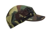 Original Italian Military Combat Cap Woodland Camouflage Ventilation Eyelets