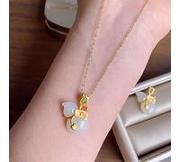 Original Jade S925 Silver Necklace Female White Jade Chinese Style Craft Pendent