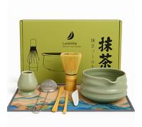Original Japanese Matcha Tea Set with Whisk, Bowl, Scoop & Sifter - Ideal Matcha Kit for Ceremonial Green Tea - Premium Bamboo Whisk & Ceramic Bowl - Matcha Gift Set for Beginners & Tea Lovers