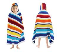 ORIGINAL KIDS Hooded Bath Towel Wrap - 100% Cotton Terry Large Oversized Hooded Kids Towel - Toddler Shower Pool Beach Towel - Soft Plush Absorbent Quick Dry Easycare Gift - 30x60- Cabana Stripe Multi