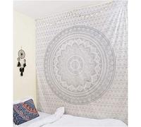 Original Kikan Indian Tapestry Mandala Wall hanging Bohemian Decor Bedspread Multi Coloured Cotton Hippie Boho Gypsy Sheet Hand printed