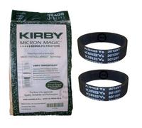 Original Kirby Micron Magic Hepa 3 Pack + 2 Straps For G3 G4 G5 G6 G7 G8 G10 Sentria (197201 + 301291)