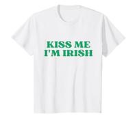 Original Kiss Me Im Irish Shirt Funny St Patricks Day Irish T-Shirt, Youth, White, Medium