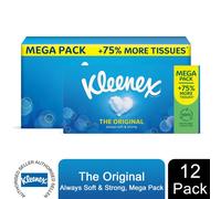 Kleenex Original Facial Tissues Mega Pack - Always Soft & Strong Facial Tissue, 112 Sheets