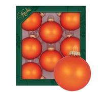 Original Lauschaer Christmas tree decoration set of 8 plain matt orange, 6.7 ...