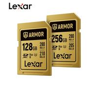 Original Lexar ARMOR GOLD SDXC UHS-II V60 Up to 280MB/s Stainless Steel 128GB 256GB Memory Card for DSLR Mirrorless Camera