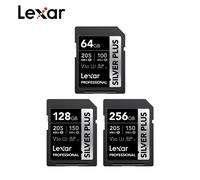 Original Lexar SILVER PLUS SDXC Card 64GB 128GB 256GB V30 U3 UHS-I 205MB/s High Speed Memory Card For 4K Camera DSLR Camcorder