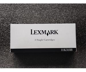 ORIGINAL LEXMARK 11K3188, 3 STAPLE CARTRIDGES x 1 BOX. FOR OPTRA T & C, NEW