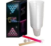 Original Light Beer Pong Official Kit | Complete Light Beer Pong Kit | Premium Quality | 22 American Cups | 24 Light Sticks | 2 Fluorescent Balls | Drinking Game | Evening Game | OriginalCup®