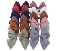 Original Linen Bow Hair Clips Baby Girls Women Large Sailor Bows Kids Baby and Mom Hair Bow Alligator Clips White Red Navy Pink Neutral Bow