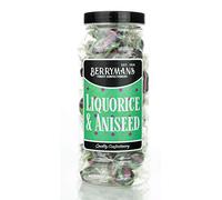 Original Liquorice & Aniseed Retro Boiled Sweets Gift Jar By Berrymans Sweet Shop - Classic Sweets, Traditional Taste.