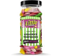 Original Liquorice Torpedoes Retro Gift Jar - by Little Dotties | Traditional Candy Treats | Pick and Mix Sweets | 715 grams | Perfect for: Gifts | Birthdays | Halloween | For Sharing