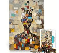 Original Man Pinned to Thoughts Jigsaw Puzzles for Adults 1000 Pieces Fine Logic Toy Casual Relax Neat Edge Fine Art Piece (38x26cm)
