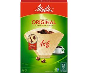 ORIGINAL MELITTA 1X6 BROWN COFFEE FILTER PAPERS PACK OF 40 65-ME-18