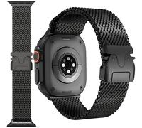 Original Milanese Bracelet Compatible with Apple Watch 49 mm 46 mm 45 mm 44 mm, Men's Women's Parachute Buckle Stainless Steel Metal Strap for iWatch Ultra 2/Ultra, SE, Series 10/9/8/7/6/5/4