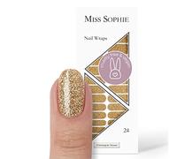 Original Miss Sophie Nail foils Champagne Shower I 24 Ultra-Thin Nail Polish Strips with Glitter in Gold I Fingernails & toenails I Holds on Natural, Painted, Acrylic, Gel & Shellac Nails