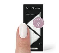 Original Miss Sophie nail foils Marshmallow I 24 ultra-thin nail polish strips plain white I For fingernails & toenails I Holds on natural as well as painted, acrylic, gel & shellac nails