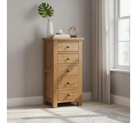 Original Narrow Chest - 5 Drawer - Rustic Oak