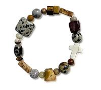 Original New Chinese Style Ancient Road Natural Speckled Stone Tianzhu Stone Bracelet DIY National Style Beaded Jewelry