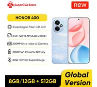 Original New Global Version HONOR 400 5G Smartphone Snapdragon 7 Gen 3 6.55" 120Hz AMOLED Display 200MP 6000mAh 80W SuperCharge 8GB 512GB Gold EU