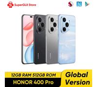 Original New HONOR 400 Pro Global Version Smartphone Snapdragon 8 Gen 3 6.7" AMOLED Display 6000mAh 100W Wired 50W Wireless eSIM 12GB 512GB Blue