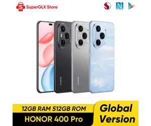 Original New HONOR 400 Pro Global Version Smartphone Snapdragon 8 Gen 3 6.7" AMOLED Display 6000mAh 100W Wired 50W Wireless eSIM 12GB 512GB Black