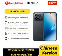 Original New HONOR Win Android Gaming Phone Snapdragon 8 Elite Gen 5 OTA 6.83" OLED 185HZ 50MP 10000mAh Battery 100W Charge IP69 White