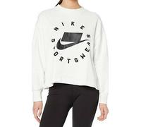 ORIGINAL NIKE AR3052 NSW FT BF FLEECE CREW SWEATSHIRT. WHITE & BLACK, LARGE, NEW