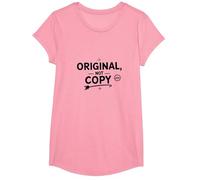 Original, Not Copy: Stand Out Authenticity Statement T-Shirt, Girls, Pink, Medium