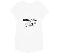 Original, Not Copy: Stand Out Authenticity Statement T-Shirt, Girls, White, Medium