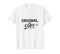 Original, Not Copy: Stand Out Authenticity Statement T-Shirt, Men, White, 3XL