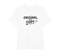 Original, Not Copy: Stand Out Authenticity Statement T-Shirt, Men's Big and Tall, White, 6X Tall