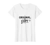 Original, Not Copy: Stand Out Authenticity Statement T-Shirt, Women, White, XL