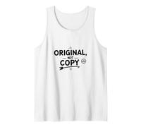 Original, Not Copy: Stand Out Authenticity Statement Tank Top, Men, White, L