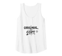 Original, Not Copy: Stand Out Authenticity Statement Tank Top, Women, White, XL