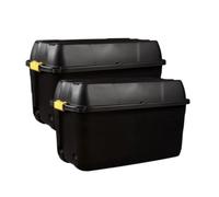 Original Organics 175L Heavy Duty Storage Box with Wheels and Lid - Black, Large Lockable Storage Trunk for Garden, Garage and Home, Mobile Storage for Tools, Equipment and Household Items - Set of 2