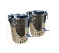 Original Organics 2 X 30L Stainless Steel Bokashi Composters - 60L Deluxe Indoor Composting Kit
