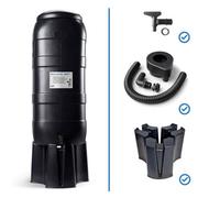 Original Organics Rainfall 100L Water Butt Kit - Black, Includes Stand, Hose Connector Tap & Universal Diverter, 100 Litres