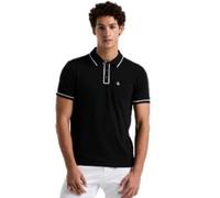 Original Penguin Earl Polo Shirt Slim Fit Short Sleeve with Sticker Peter Logo Black