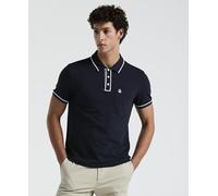Original Penguin Earl Polo Shirt Slim Fit Short Sleeve with Sticker Peter Logo Dark Sapphire
