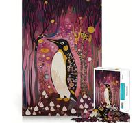 Original Penguin in A Dreamy Forest Hard Jigsaw Puzzle for Adults 1000 Pieces Boost Memory Soothing Play Premium Cut Perfect Present (38x26cm)