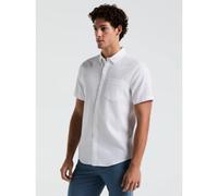 Original Penguin Mens Bright White Textured Dobby Short Sleeve Shirt