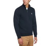 Original Penguin Mens Dark Sapphire Fleece Quarter Zip Sweatshirt