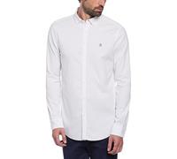 Original Penguin Men's EcoVero™ Oxford Stretch Shirt Long Sleeve 100% Cotton - Bright White