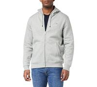 Original Penguin Men's L/S Sticker PETE Full Zip Fleece Hoodie Hooded Sweatshirt, RAIN Heather, S