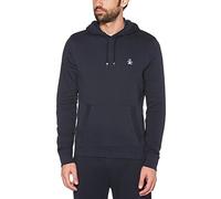 Original Penguin Men's L/S Sticker PETE Pullover Fleece Hoodie Hooded Sweatshirt, Dark Sapphire, Small