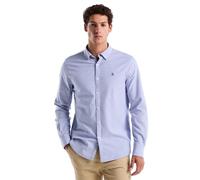 Original Penguin Men's EcoVero™ Oxford Stretch Shirt Long Sleeve 100% Cotton - Amparo Blue