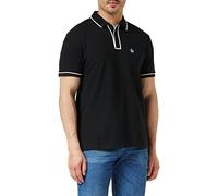Original Penguin - Men's Polo Shirt, Organic Cotton, Earl Polo Top, Short Sleeve, Contrast Trim, True Black, XXL